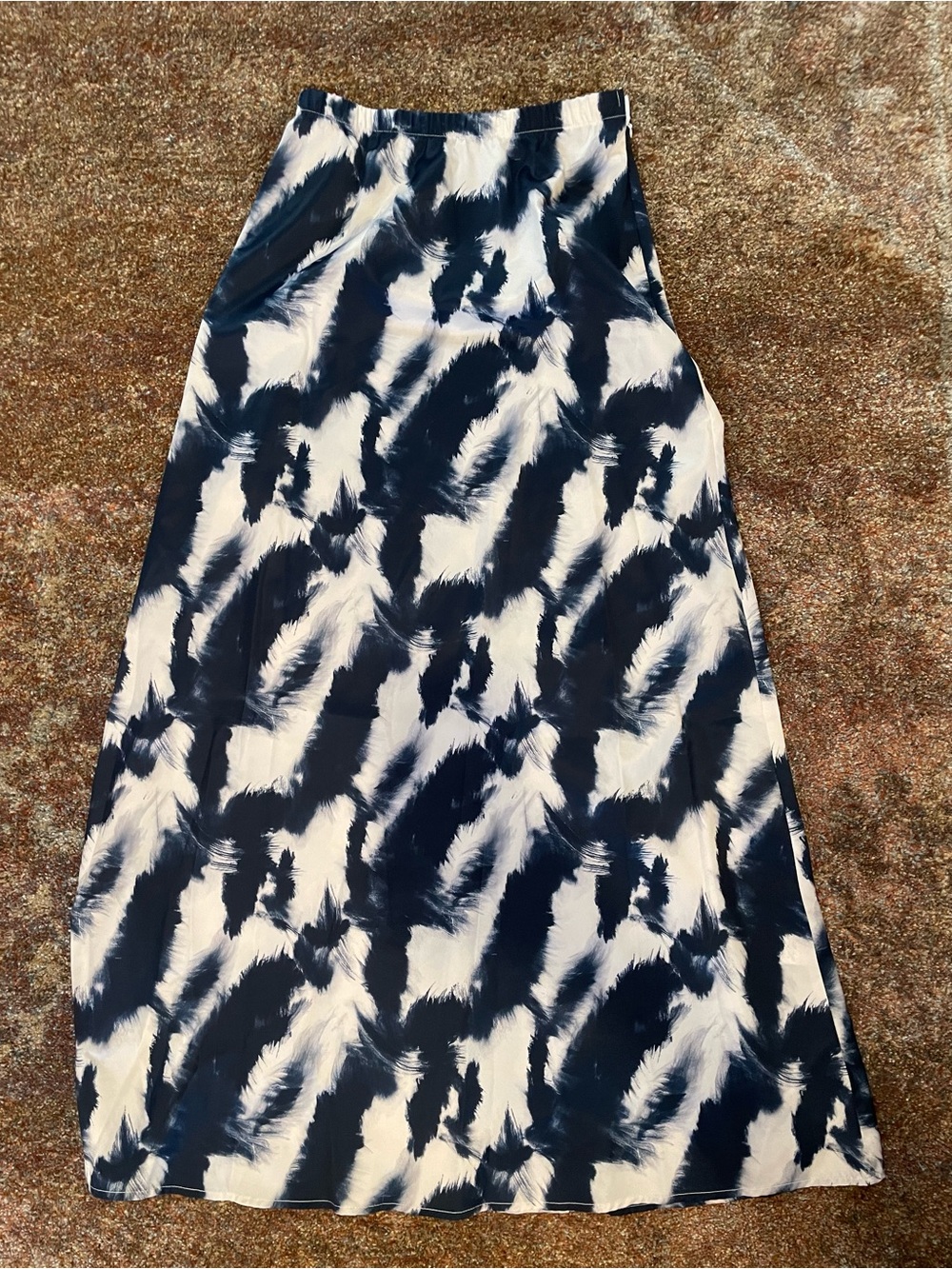 Women’s Navy and Cream Printed Maxi Skirt